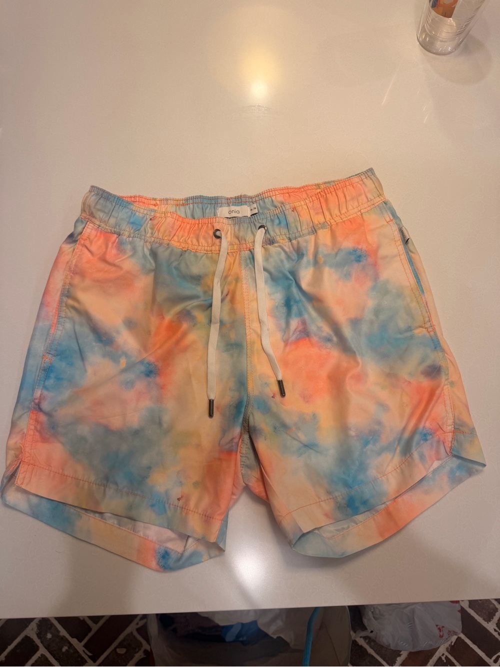 Onia Pastel Orange and Blue Tie-Dye Swim Shorts! Excellent used condition!medium